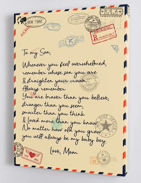 To My Son - From Mom - Framed Canvas Gift MS024 - DivesArt LLC